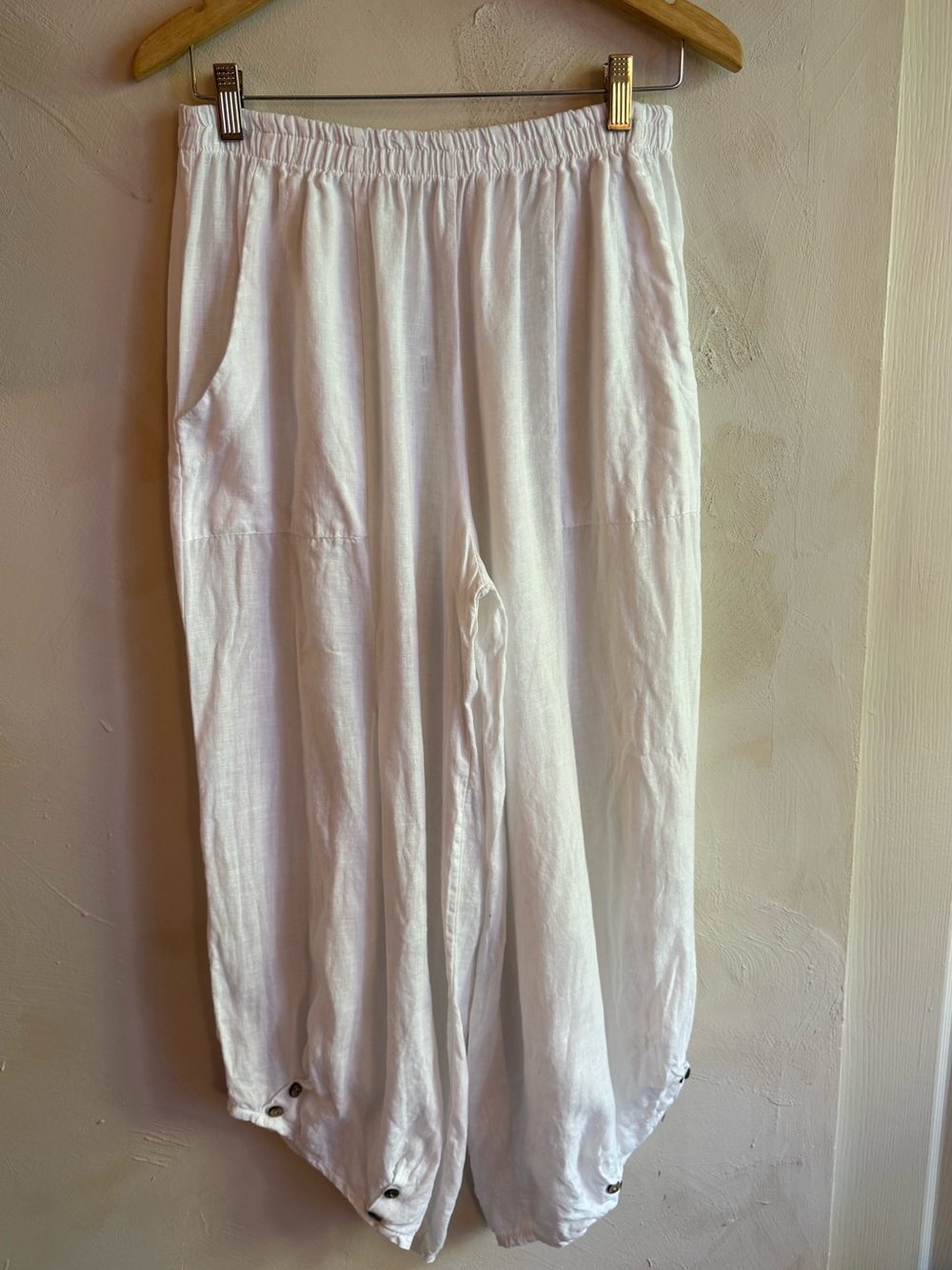 Me & Gee | 100% Linen | Pants White | Size M | Made in Italy